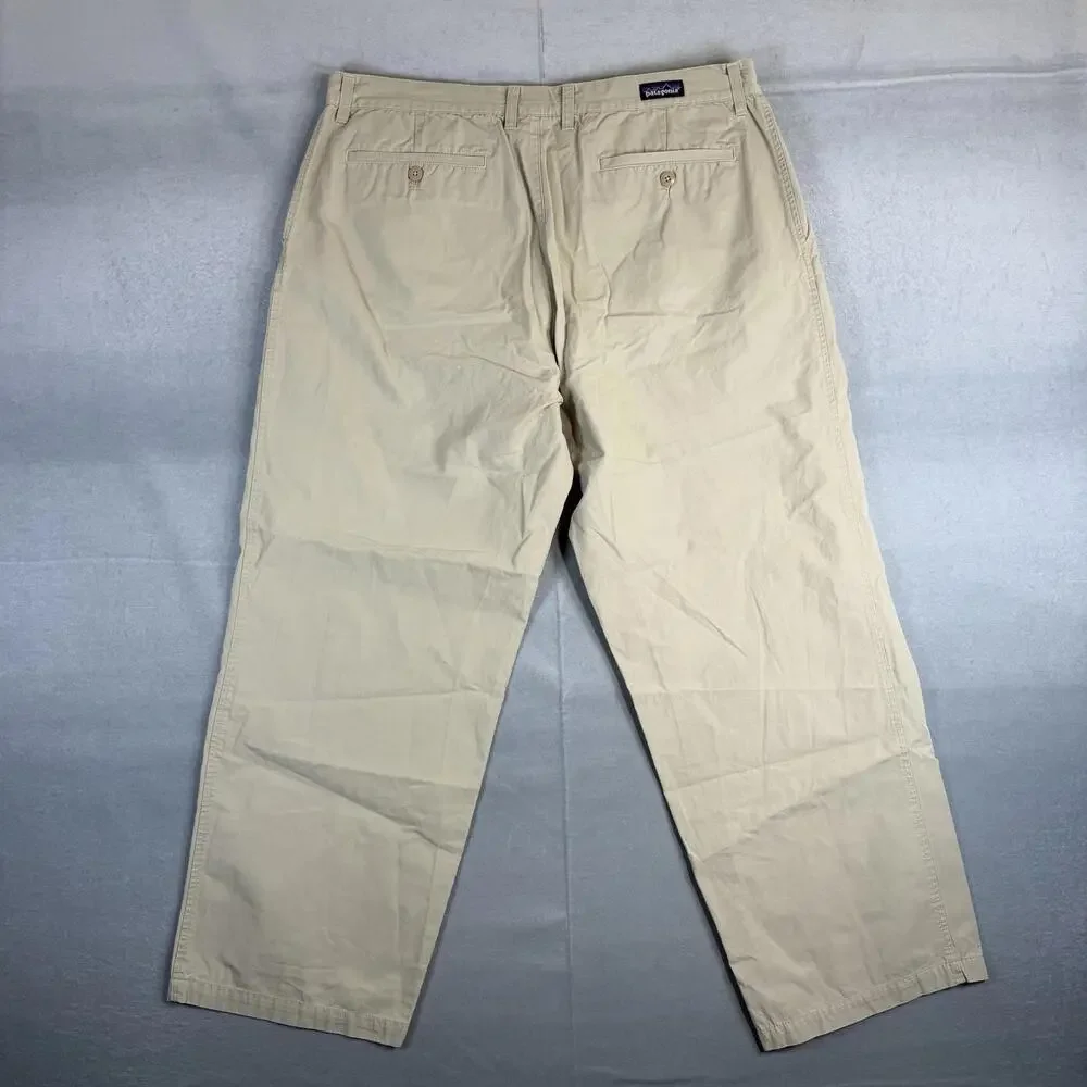 Patagonia All Wear Pants Mens 38 Beige 100% Organic Cotton Lightweight Outdoor